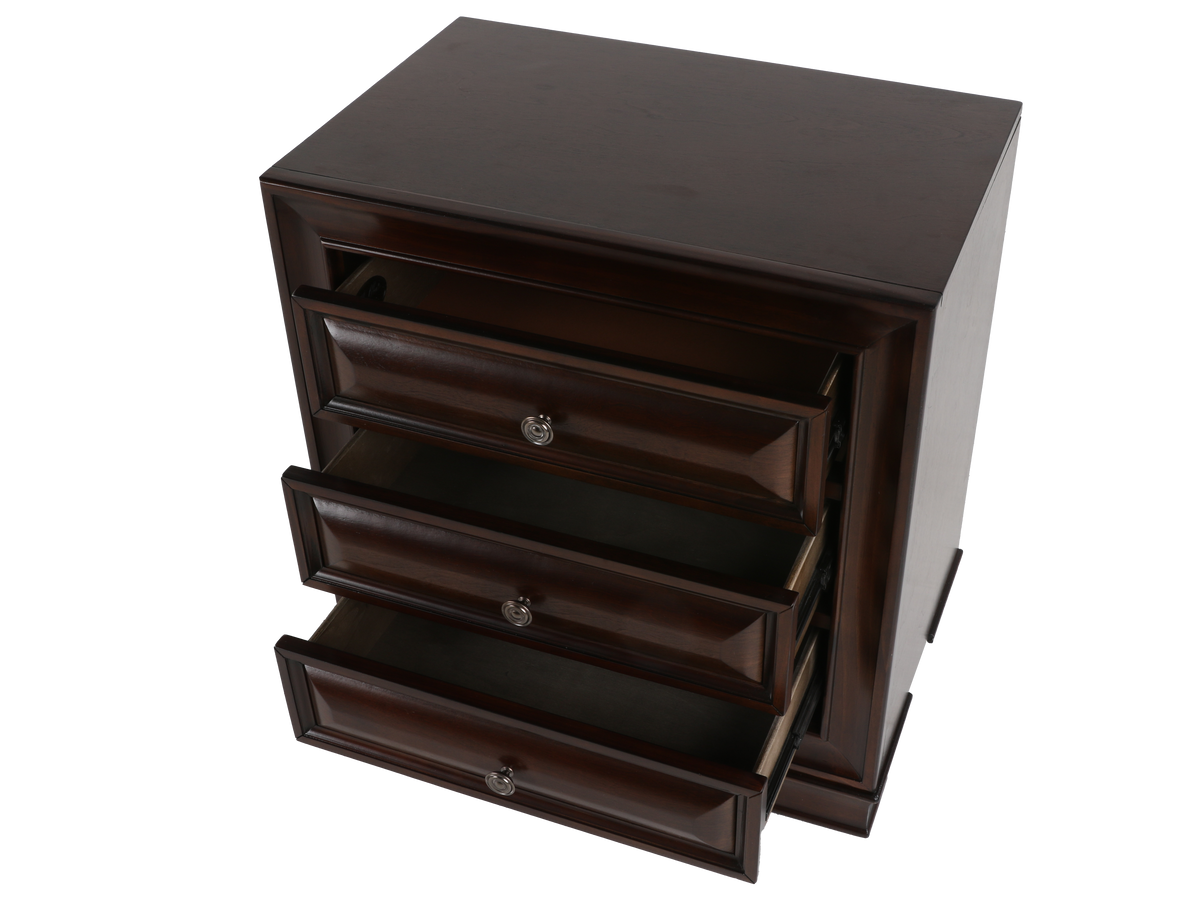 3-Drawer Nightstand with Ball Bearing Glides — Espresso Cherry