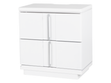 White Modern Bedroom Nightstand with USB Port