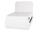 White 6-Piece Upholstered Bedroom Set with LED Bed, Dresser, Mirror & Nightstand