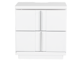 White Modern Bedroom Nightstand with USB Port