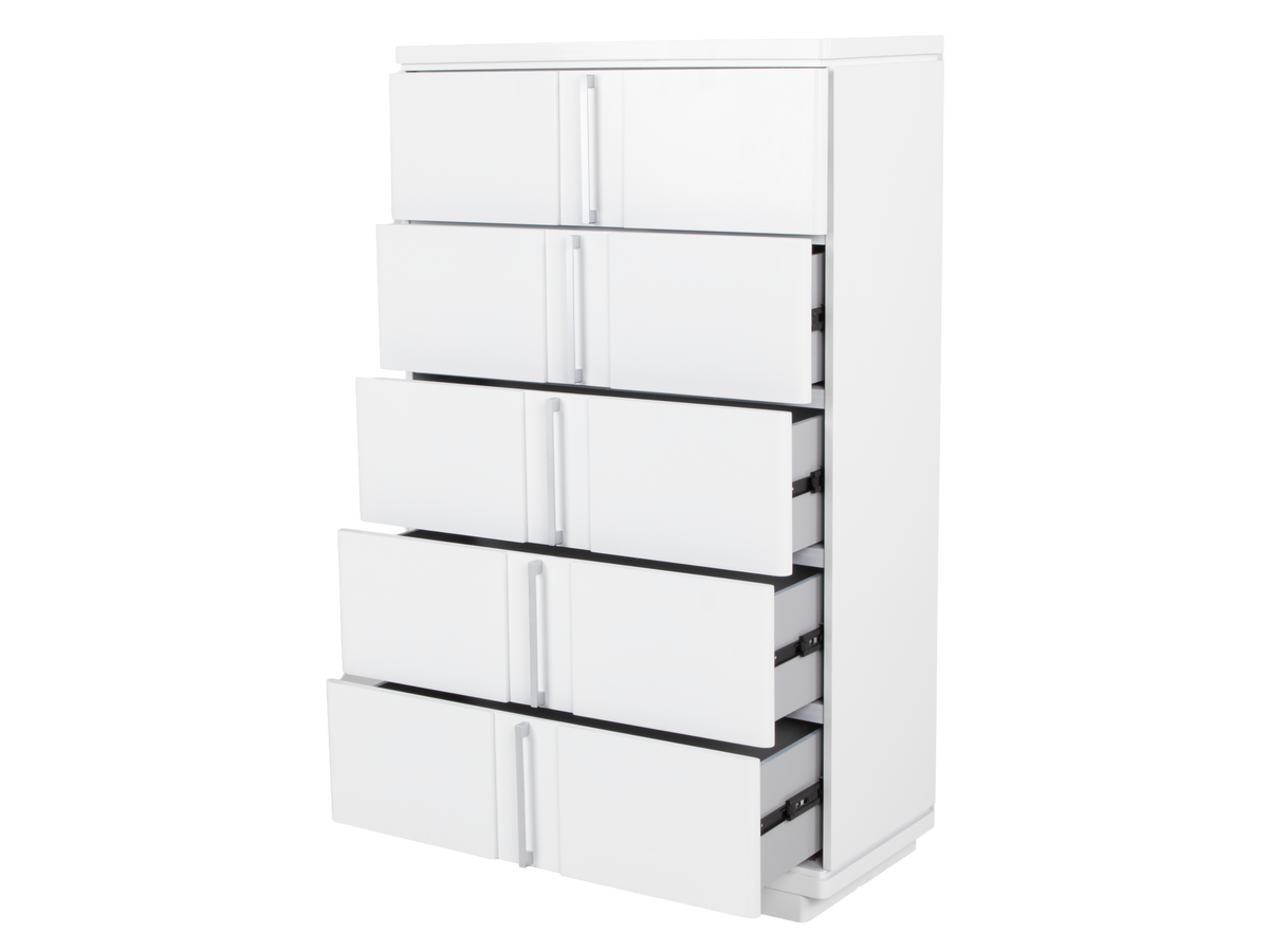 White Modern Bedroom Chest with Drawers