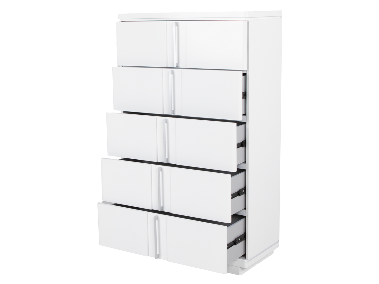 White Modern Bedroom Chest with Drawers