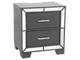 Modern Glam Graphite 6-Piece Bedroom Set with LED Upholstered Bed, Dresser, Mirror & USB Nightstand