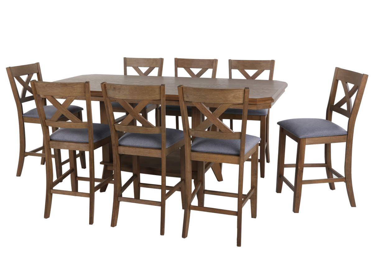 9 Piece Counter Height Dining Room Set by Mollai Collections | Bel Furniture