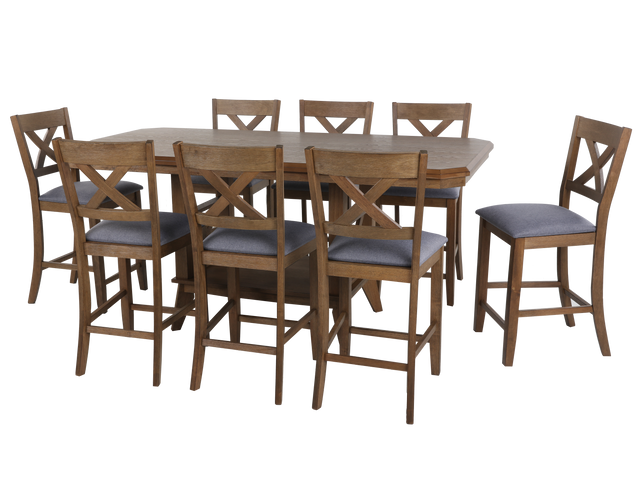 9 Piece Counter Height Dining Room Set by Mollai Collections | Bel Furniture