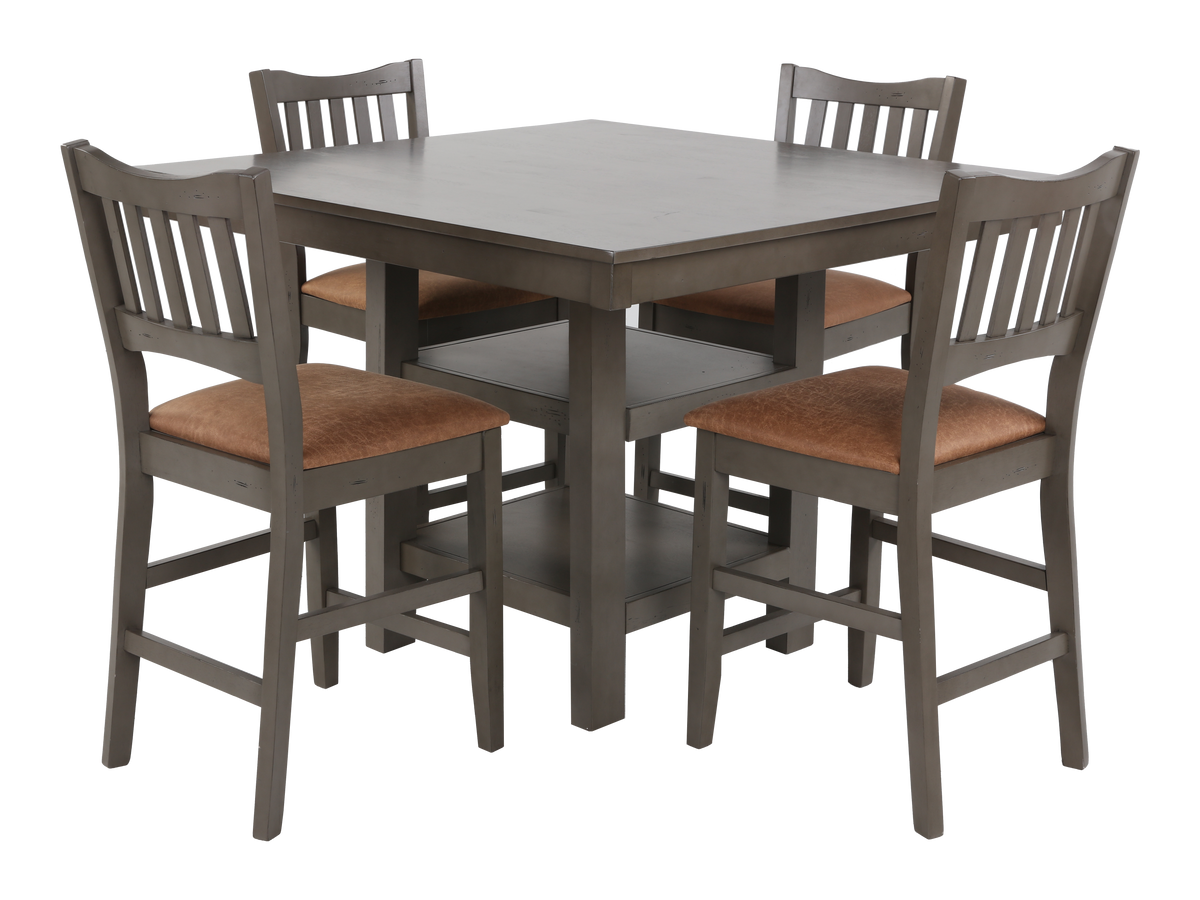 5 Piece Counter Height Dinette Set by Mollai Collections | Bel Furniture