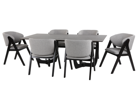7 Piece Modern Dining Set by Mollai Collections | Bel Furniture