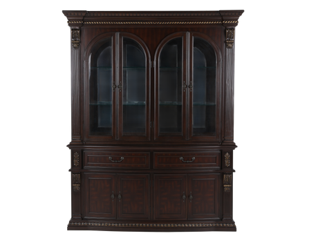 Grand-Cherry Hutch & Buffet/ China Cabinet by Mollai Collections | Bel Furniture