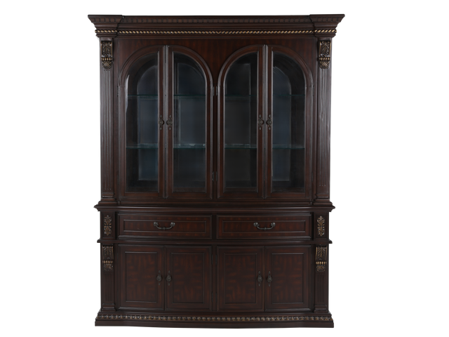 Grand-Cherry Hutch & Buffet/ China Cabinet by Mollai Collections | Bel Furniture
