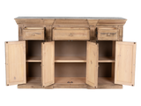 Rustic Solid Wood 75" Buffet Server in Distressed Honey Brown