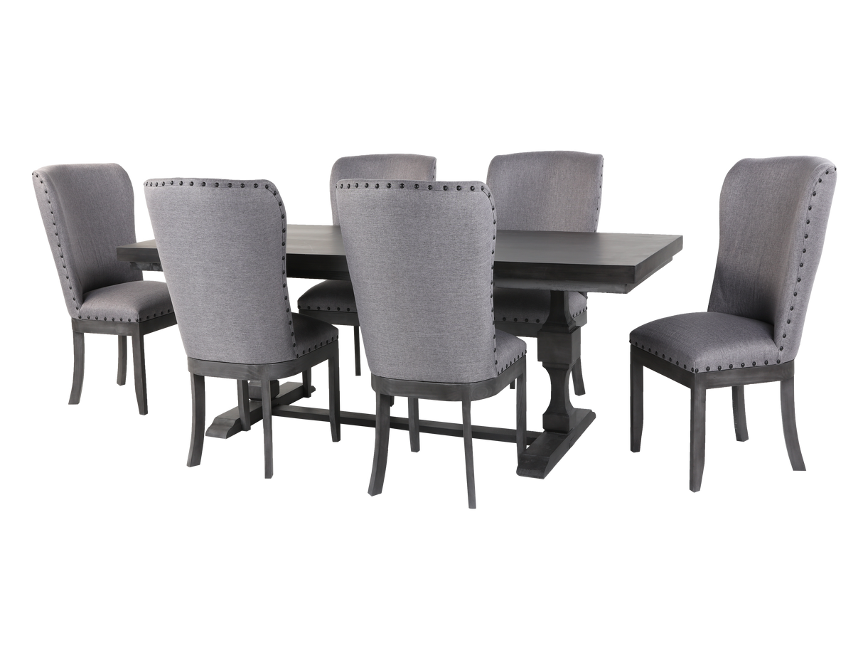 CHARLES-GREY 7 PIECE DINING ROOM SET by Mollai Collections | Bel Furniture