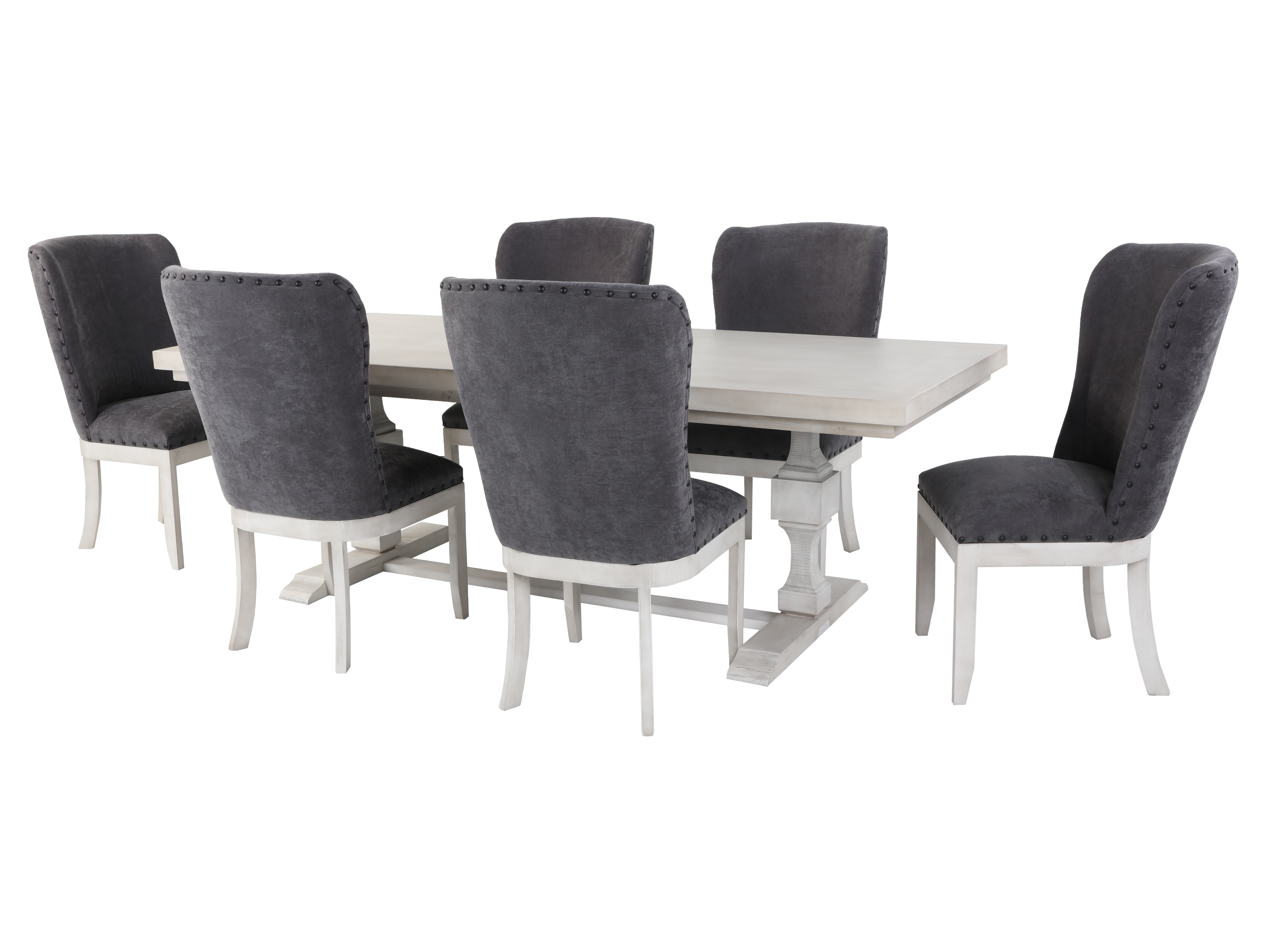 Charles-Nero White 7 PIECE DINING ROOM SET