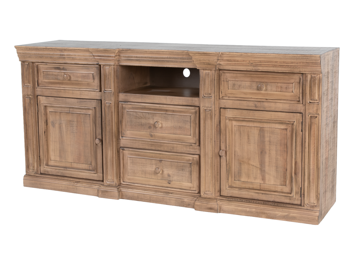 Rustic Brown Farmhouse 80 Inch TV Stand with Storage Console Design