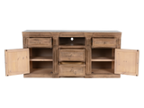 Rustic Brown Farmhouse 80 Inch TV Stand with Storage Console Design
