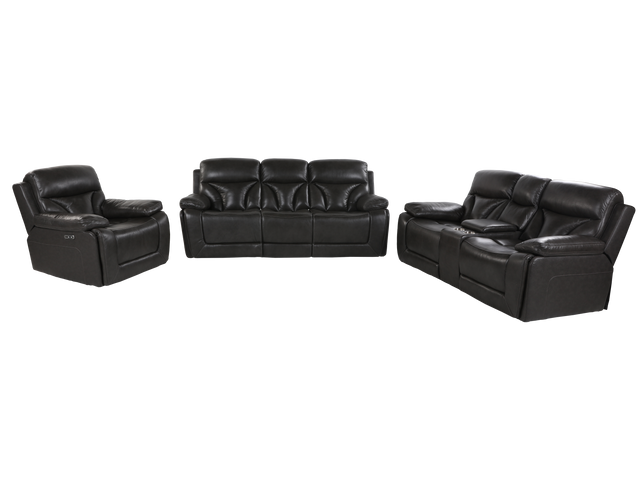3 Piece Living Room Set: Power Reclining Sofa, Power Reclining Chair, Stationary Loveseat by Sara Collections | Bel Furniture