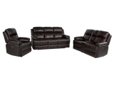 Espresso Top Grain Leather 3-Piece Power Reclining Living Room Set