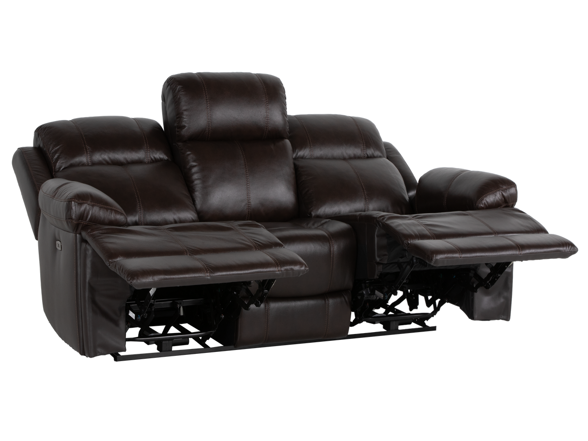 Espresso Top Grain Leather 3-Piece Power Reclining Living Room Set