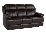Espresso Top Grain Leather 3-Piece Power Reclining Living Room Set