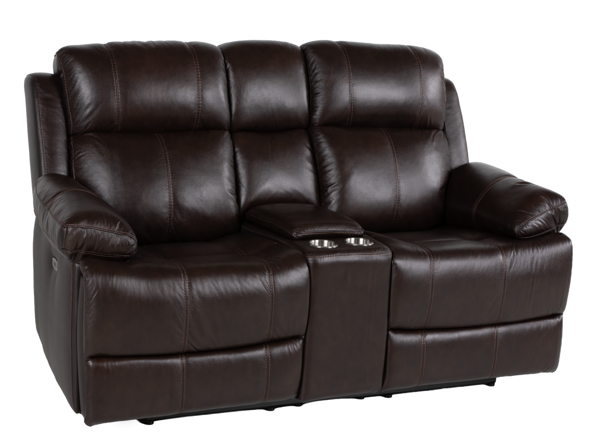Espresso Top Grain Leather 3-Piece Power Reclining Living Room Set