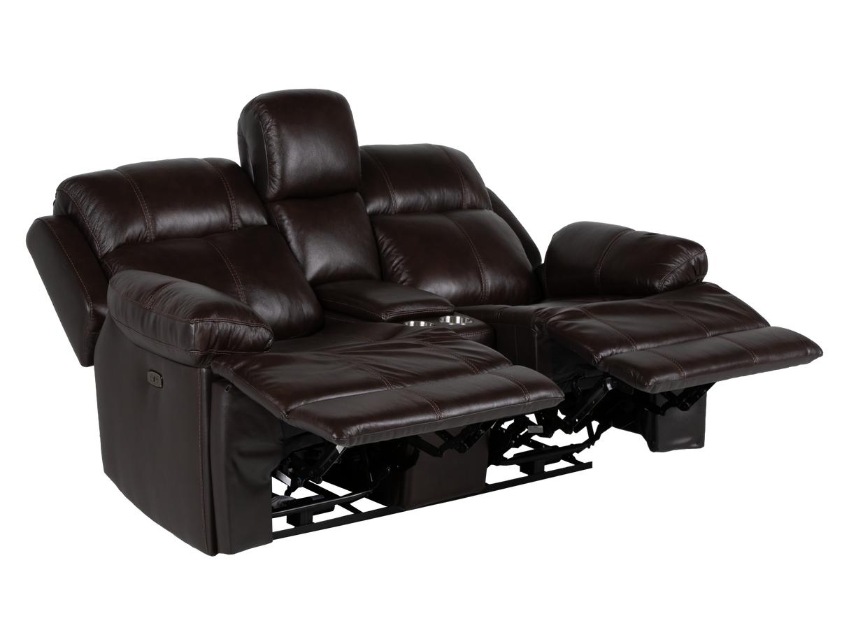 Espresso Top Grain Leather 3-Piece Power Reclining Living Room Set