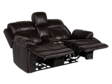 Espresso Top Grain Leather 3-Piece Power Reclining Living Room Set