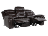 Chocolate Brown Top Grain Leather Power Reclining Sofa, Loveseat & Recliner – 3-Piece Living Room Set with USB