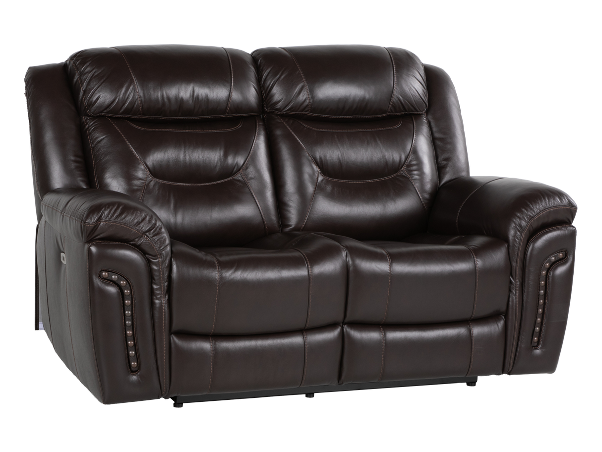 Chocolate Brown Top Grain Leather Power Reclining Sofa, Loveseat & Recliner – 3-Piece Living Room Set with USB