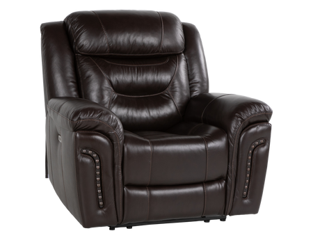 Chocolate Brown Top Grain Leather Power Reclining Sofa, Loveseat & Recliner – 3-Piece Living Room Set with USB - view 14
