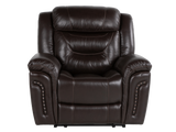 Chocolate Brown Top Grain Leather Power Reclining Sofa, Loveseat & Recliner – 3-Piece Living Room Set with USB