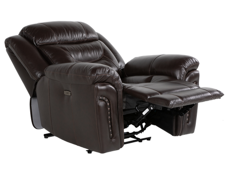 Chocolate Brown Top Grain Leather Power Reclining Sofa, Loveseat & Recliner – 3-Piece Living Room Set with USB - view 11