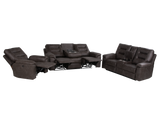 Contemporary Gray 3-Piece Power Reclining Living Room Set with Console & Cup Holders
