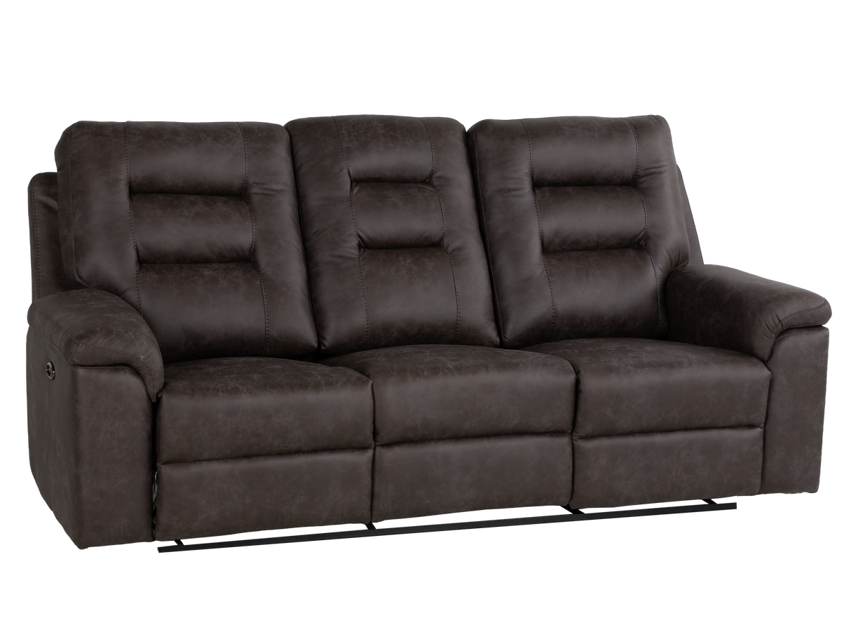 Contemporary Gray 3-Piece Power Reclining Living Room Set with Console & Cup Holders