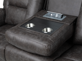 Contemporary Gray 3-Piece Power Reclining Living Room Set with Console & Cup Holders