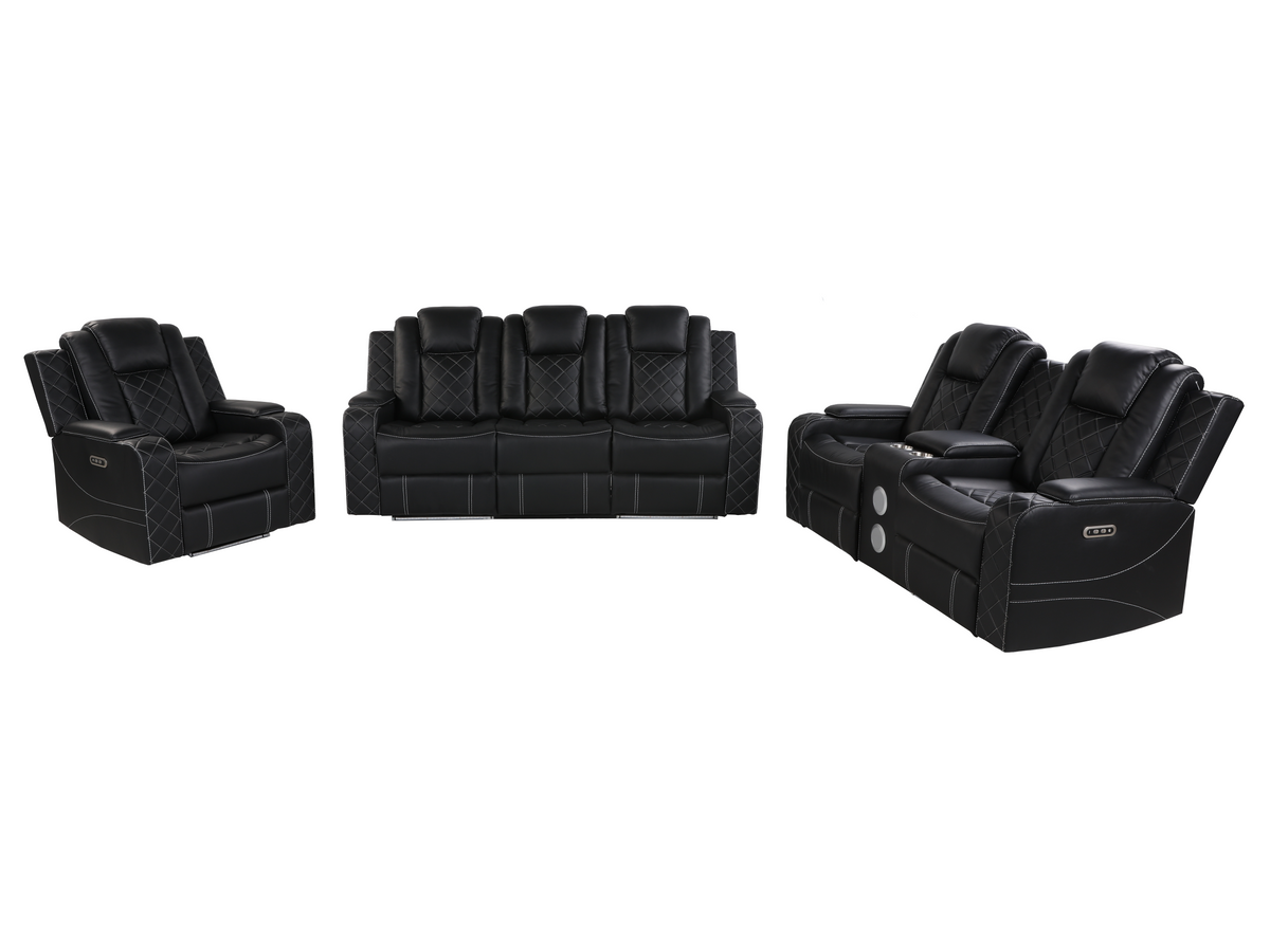 3 Piece Power Reclining Living Room Set by Sara Collections | Bel Furniture