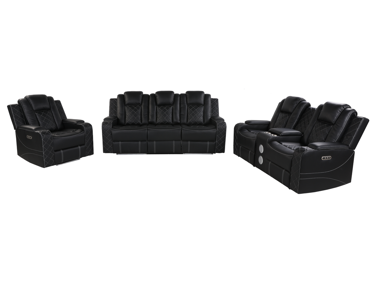 3 Piece Power Reclining Living Room Set by Sara Collections | Bel Furniture