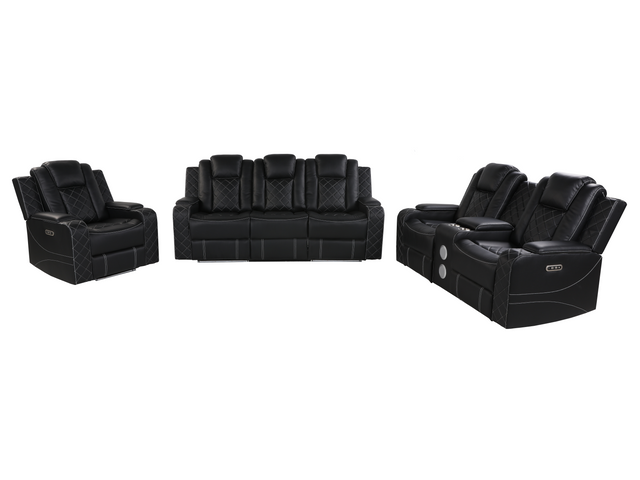 3 Piece Power Reclining Living Room Set by Sara Collections | Bel Furniture