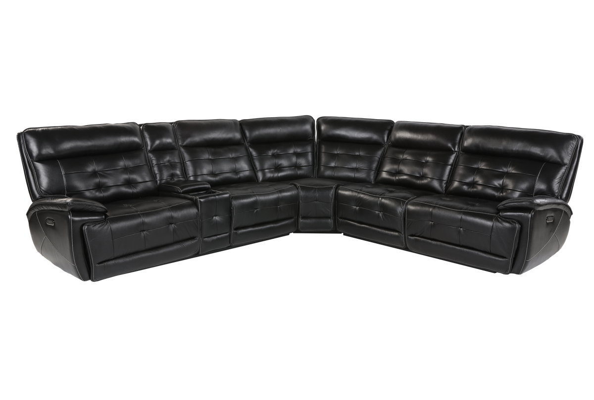 3 Piece Power Reclining Sectional - Top Grain Leather by Sara Collections | Bel Furniture