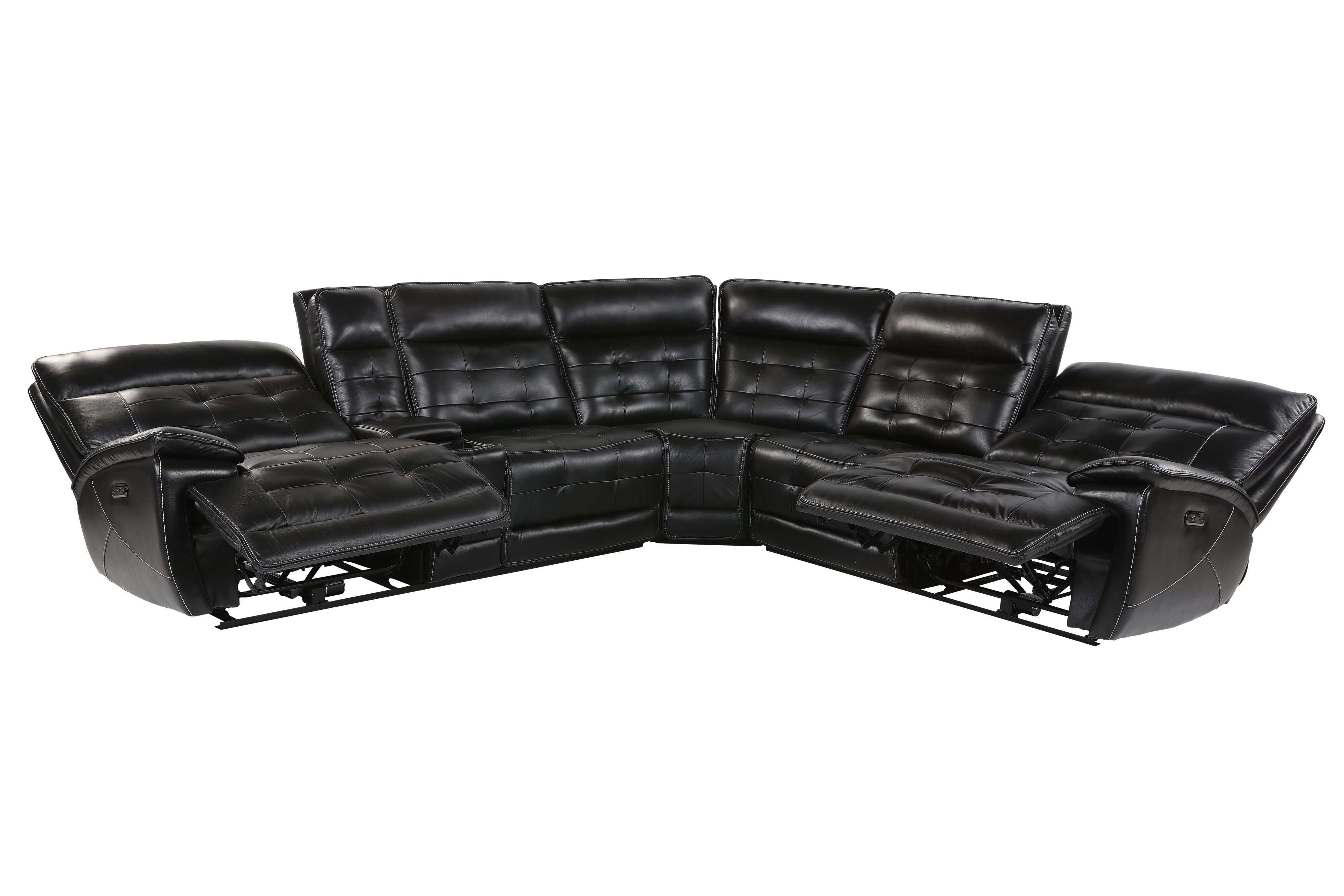 3 Piece Power Reclining Sectional - Top Grain Leather