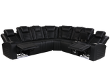 3 Piece Power Reclining Sectional with Power Adjustable Headrest/ Bluetooth Speakers/ wireless USB Charging, LED Light by Sara Collections | Bel Furniture