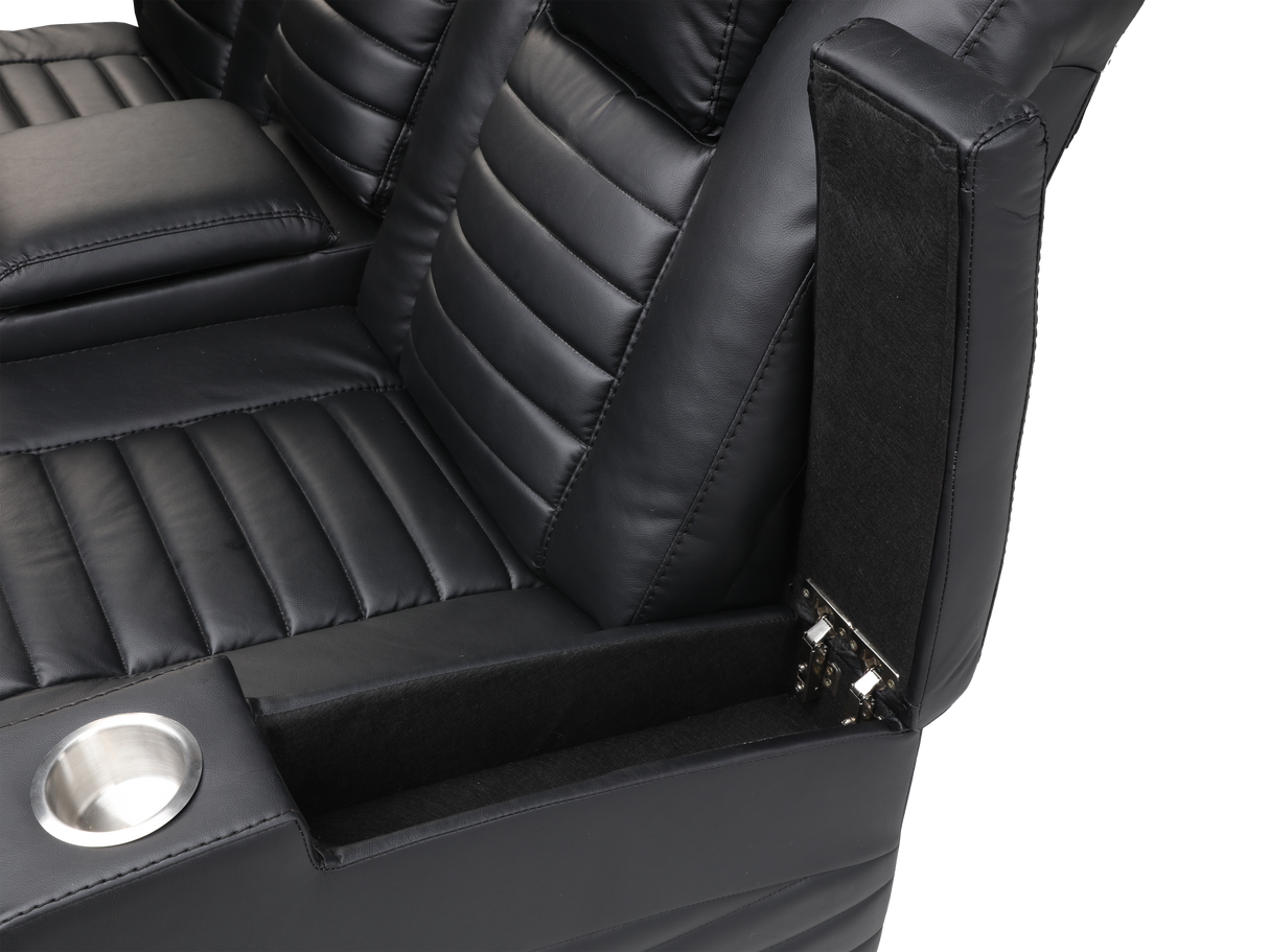 3 Piece Power Reclining Sectional with Power Adjustable Headrest/ Bluetooth Speakers/ wireless USB Charging, LED Light by Sara Collections | Bel Furniture