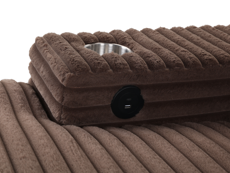 Chaise Lounge with Dual Cup Holders and USB Charging Ports by Sara Collections | Bel Furniture