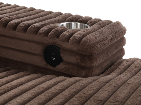 Chaise Lounge with Dual Cup Holders and USB Charging Ports by Sara Collections | Bel Furniture
