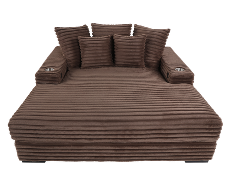 Chaise Lounge with Dual Cup Holders and USB Charging Ports by Sara Collections | Bel Furniture