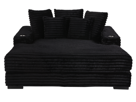 Chaise Lounge with Dual Cup Holders and USB Charging Ports by Sara Collections | Bel Furniture
