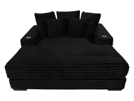 Chaise Lounge with Dual Cup Holders and USB Charging Ports by Sara Collections | Bel Furniture