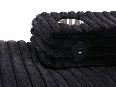 Chaise Lounge with Dual Cup Holders and USB Charging Ports by Sara Collections | Bel Furniture