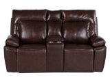 Dark Brown 3‑Piece Reclining Living Room Set with Top‑Grain Leather Seating