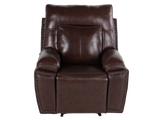 Dark Brown 3‑Piece Reclining Living Room Set with Top‑Grain Leather Seating