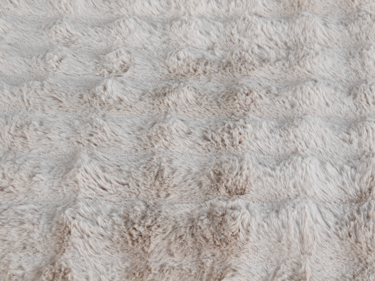 Beige Velvet Chaise Lounge with Dual Cupholders & USB Charging Ports