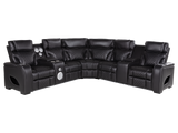 Black Power Reclining Sectional with Power Headrests, Speaker, Wireless Charging & LED Lighting